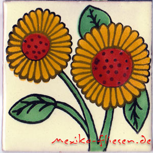 Sonnenblumen Fliese 10x10 cm 